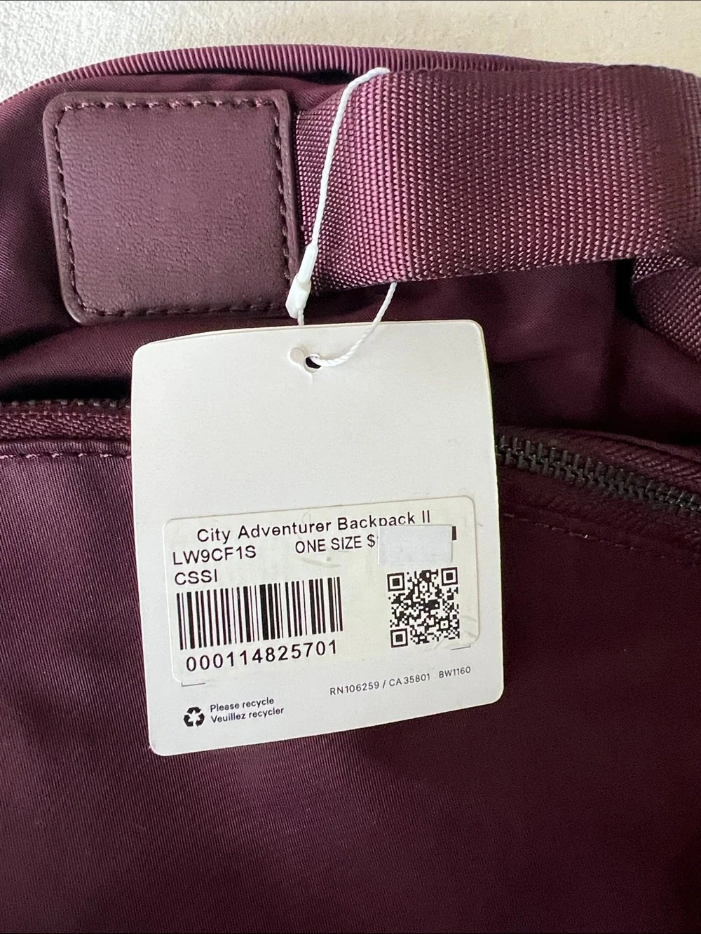 lululemon City Adventure Backpack II cassis maroon new nwt - Picture 5 of 11